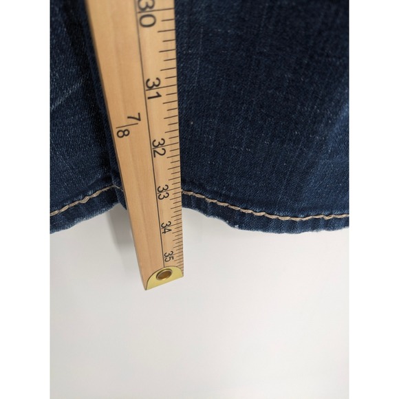 Mek Denim Slim Boot Jeans Women 29x36 Blue Stretch Dark Wash Embroidered Western - Picture 11 of 11